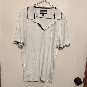 Banana Republic Polo Shirt in White with Black Trim